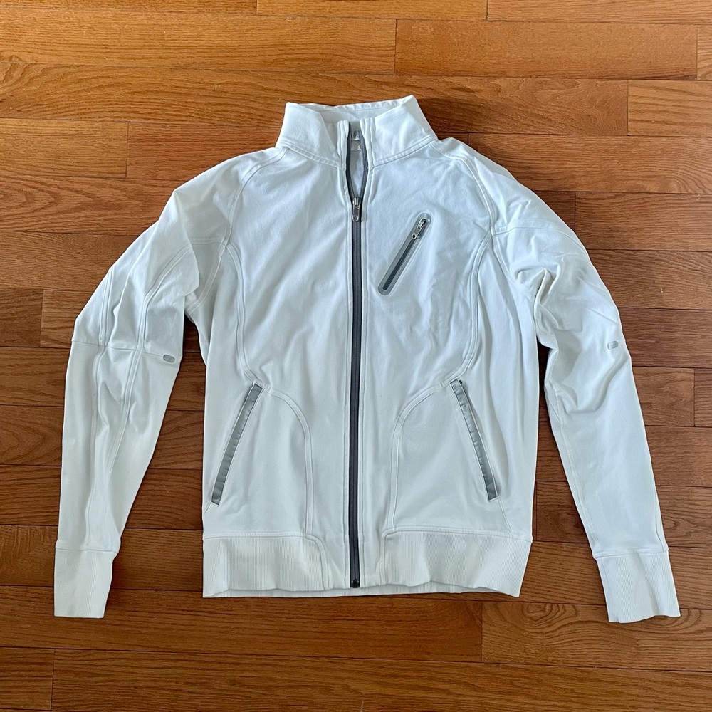 Lululemon Men’s White Zip-up Sweatshirt, Size L